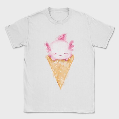 Axolotl Ice Cream Watercolor, Tricou Barbati (Unisex)