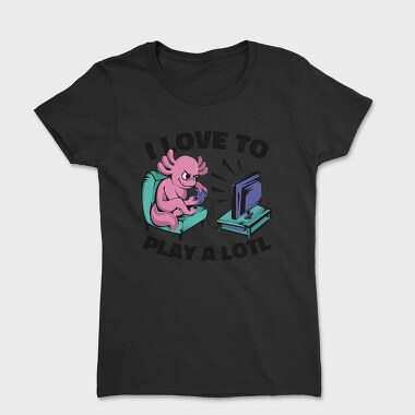 Axolotl Playing Video Games Gamer Couch Tv, Tricou Femei
