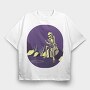 Fishing Skull, Tricou Oversize Barbati (Unisex)
