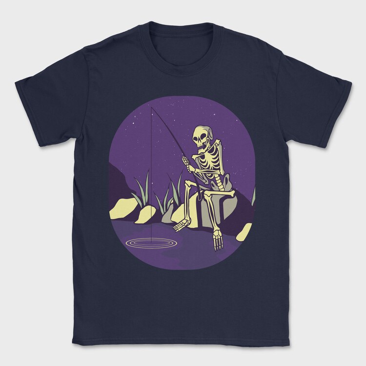 Fishing Skull, Tricou Barbati (Unisex)