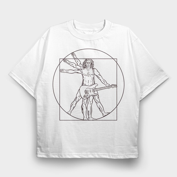 Man Guitar, Tricou Oversize Barbati (Unisex)