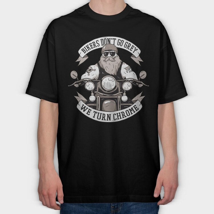 Bikers Turn Chrome, Tricou Oversize Barbati (Unisex)