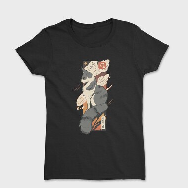 Cat Sunset Japanese Traditional, Tricou Femei