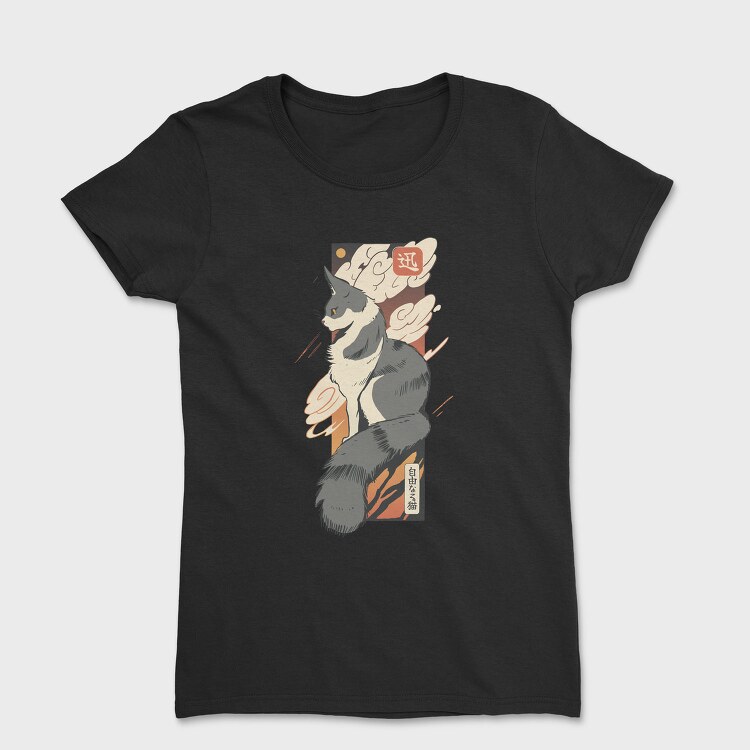 Cat Sunset Japanese Traditional, Tricou Femei