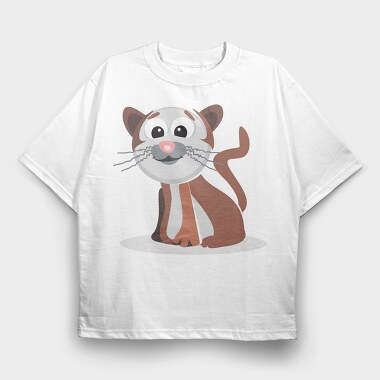 Cat Whiskers Smile, Tricou Oversize Barbati (Unisex)