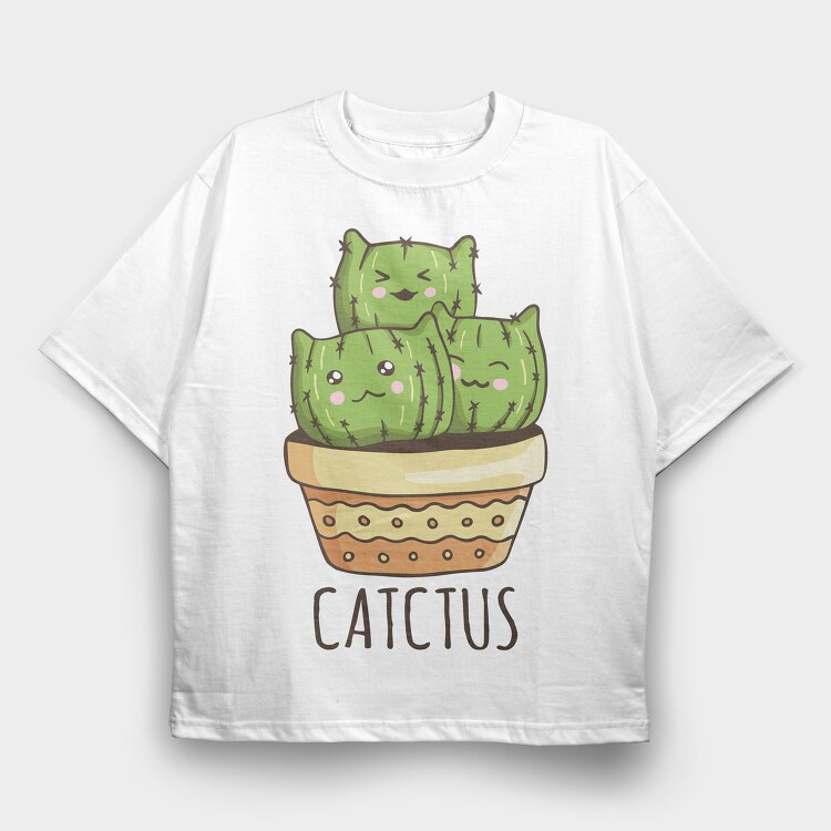 Catctus, Tricou Oversize Barbati (Unisex)