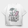 Beach Vibes Summer Vintage Lettering, Tricou Oversize Barbati (Unisex)
