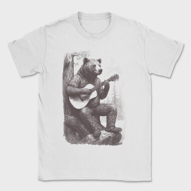 Bear Playing Guitar Hand Drawn, Tricou Barbati (Unisex)