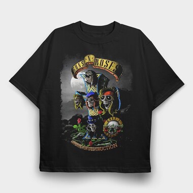 Guns N Roses 6, Tricou Oversize Barbati (Unisex)