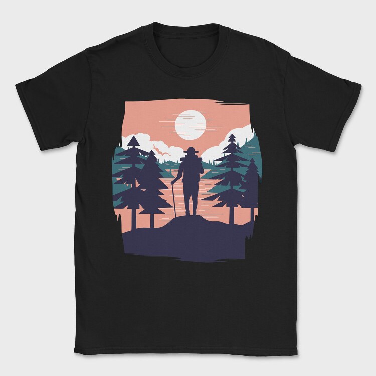 Hiking Sunset, Tricou Barbati (Unisex)