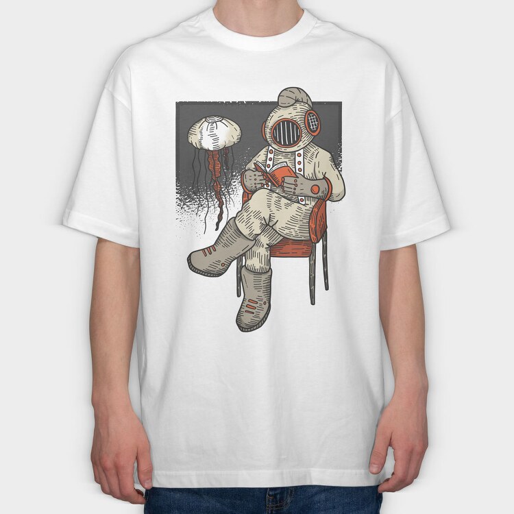Reading Diver, Tricou Oversize Barbati (Unisex)