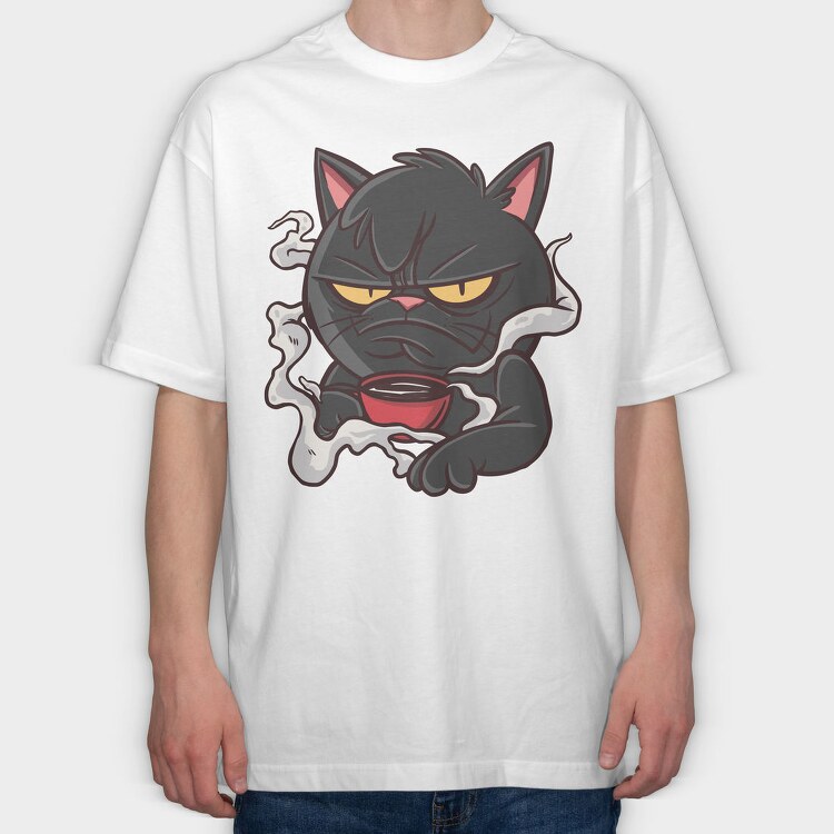 Bad Tempered Cat, Tricou Oversize Barbati (Unisex)