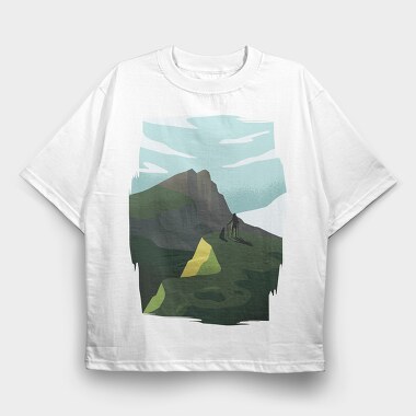 Munros Hiking, Tricou Oversize Barbati (Unisex)