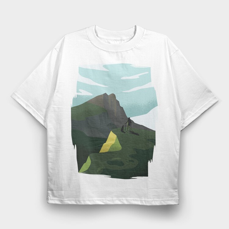 Munros Hiking, Tricou Oversize Barbati (Unisex)