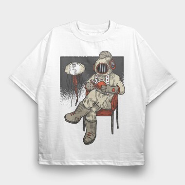 Reading Diver, Tricou Oversize Barbati (Unisex)