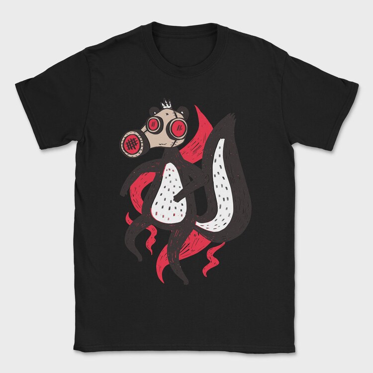 Skunk With Gas Mask, Tricou Barbati (Unisex)