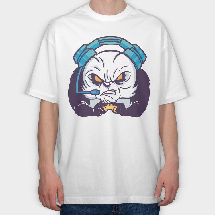 Panda Gamer, Tricou Oversize Barbati (Unisex)