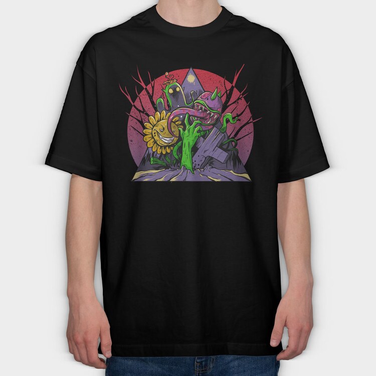 PlantsVSZombies Illustration, Tricou Oversize Barbati (Unisex)