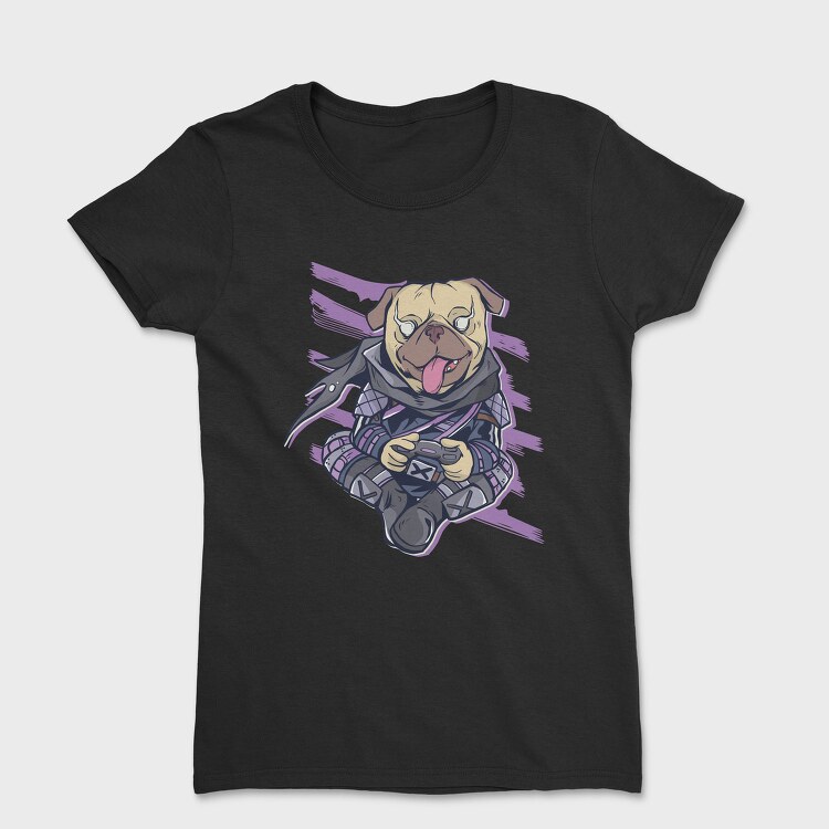Pug Gamer Ninja, Tricou Femei