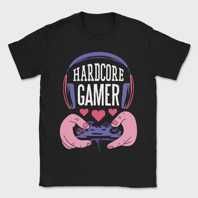Hardcore Gamer, Tricou Barbati (Unisex)