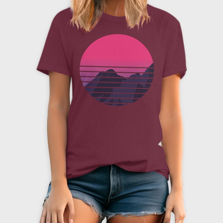 Retro Mountain, Tricou Barbati (Unisex)