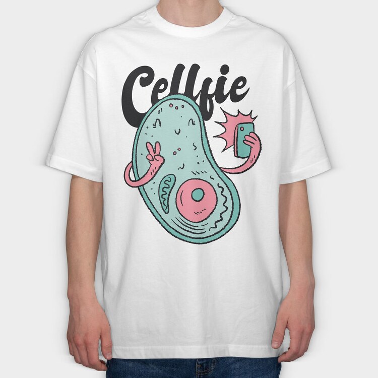 Cellfie, Tricou Oversize Barbati (Unisex)