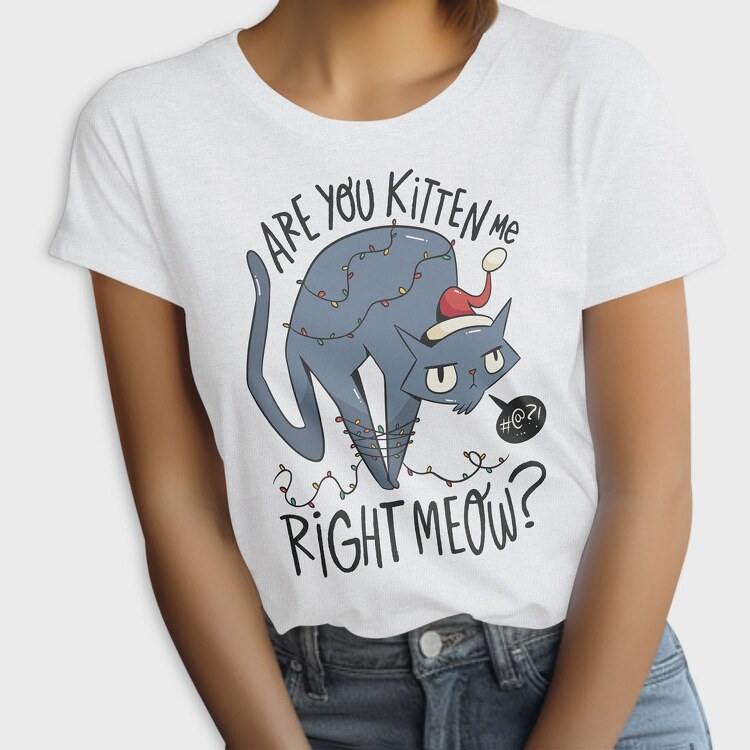 Christmas Angry Cat, Tricou Femei