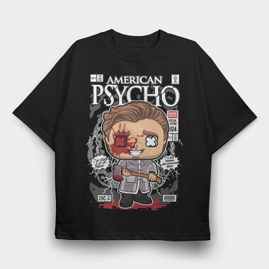 American Psycho Patrick Bateman, Tricou Oversize Barbati (Unisex)