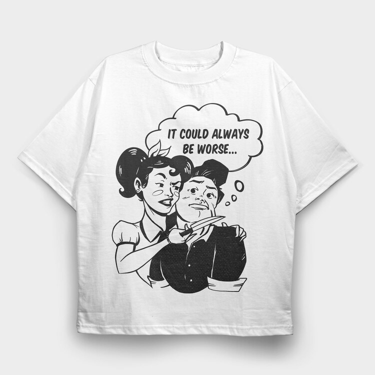 Woman Comic Knife, Tricou Oversize Barbati (Unisex)