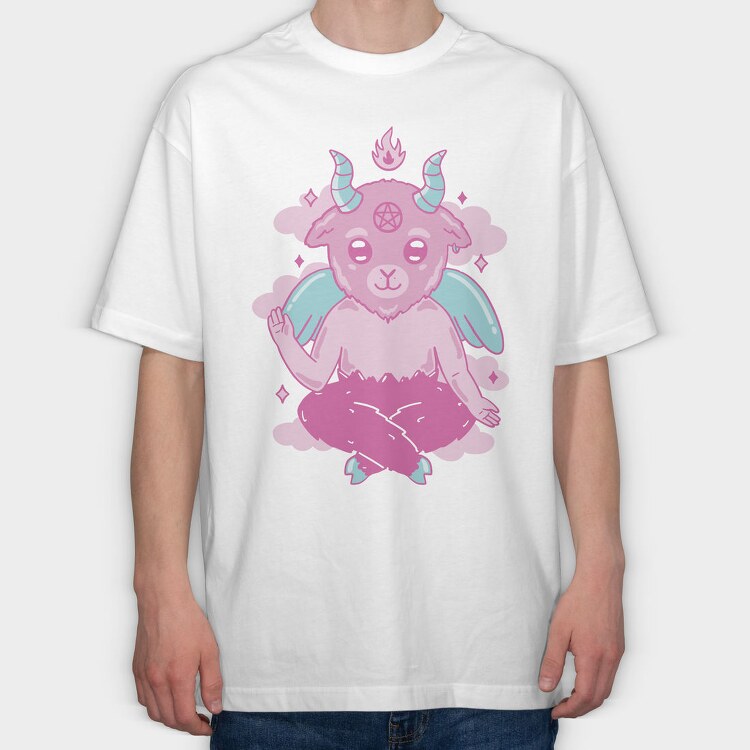 Baphomet Demon Baby, Tricou Oversize Barbati (Unisex)