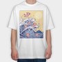 Axolotls In Wave, Tricou Oversize Barbati (Unisex)