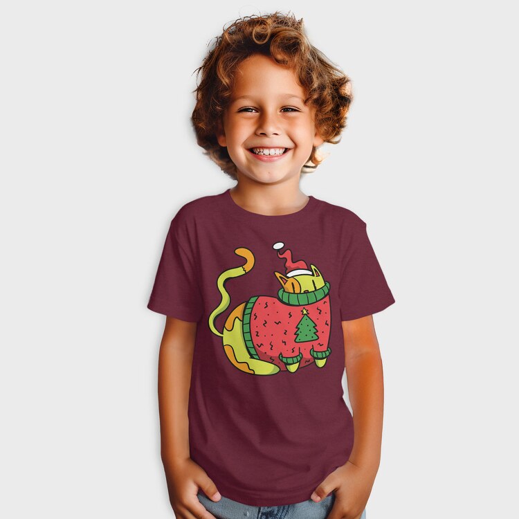 Christmas Cat Sweater, Tricou Copii