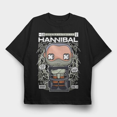 Hannibal Lector Silence Of The Lambs, Tricou Oversize Barbati (Unisex)