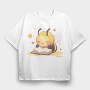 Bee Reading Cute, Tricou Oversize Barbati (Unisex)