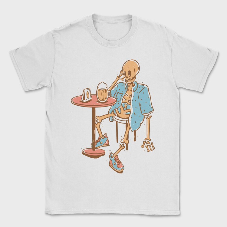 Beer Skeleton Bar Skull, Tricou Barbati (Unisex)