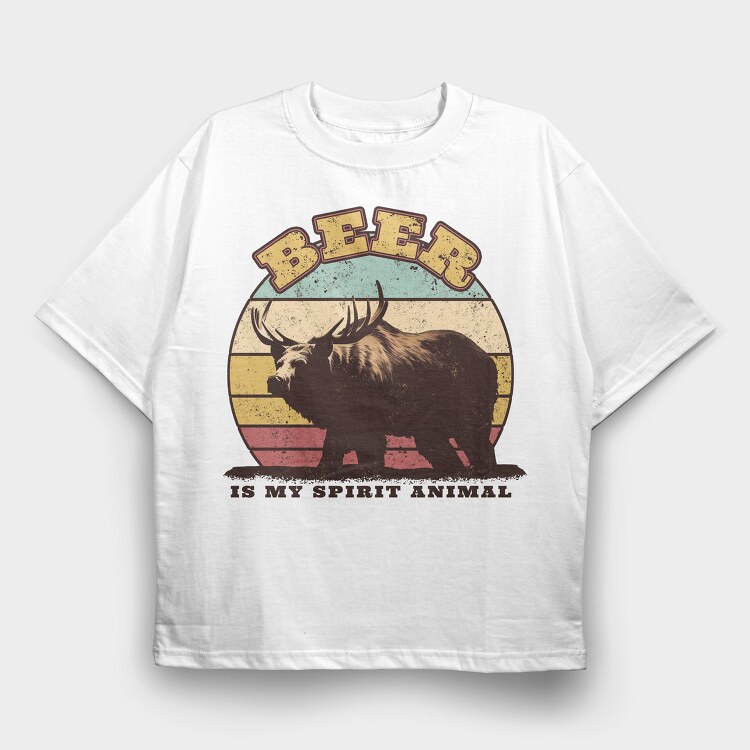 Beer Spirit Animal, Tricou Oversize Barbati (Unisex)