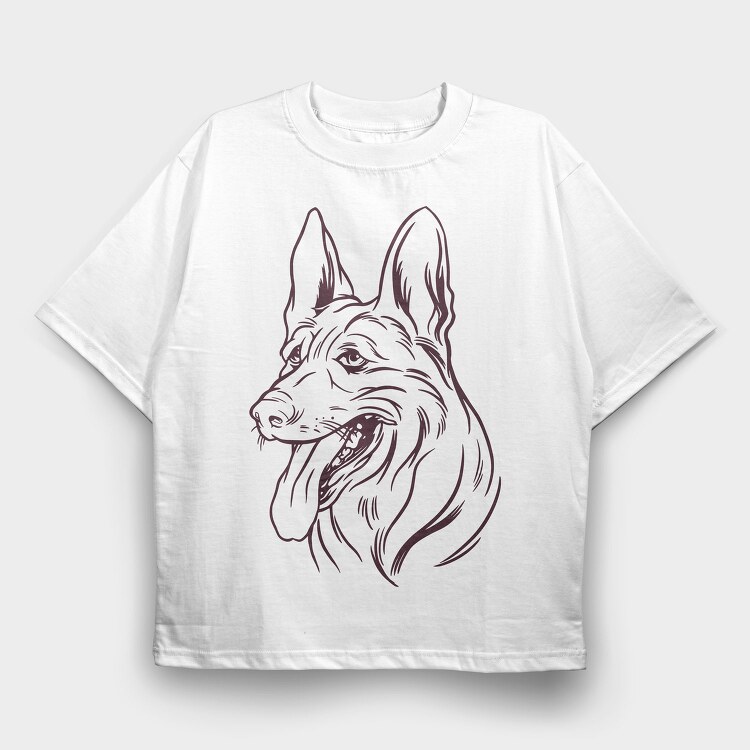 Belgian Shepherd, Tricou Oversize Barbati (Unisex)