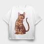Bengal Cat Realistic, Tricou Oversize Barbati (Unisex)