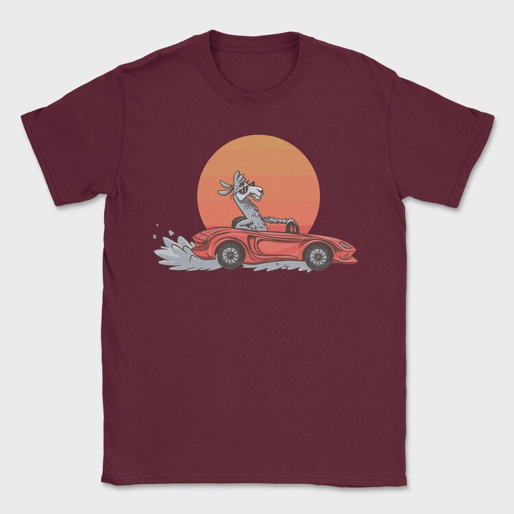 Lama In The Car, Tricou Barbati (Unisex)