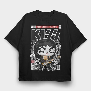 Kiss, Tricou Oversize Barbati (Unisex)