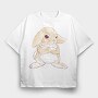 Cute Angry Bunny, Tricou Oversize Barbati (Unisex)