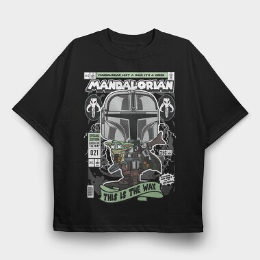 Mandalorian, Tricou Oversize Barbati (Unisex)