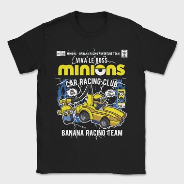 Minions Banana Racing Car, Tricou Barbati (Unisex)