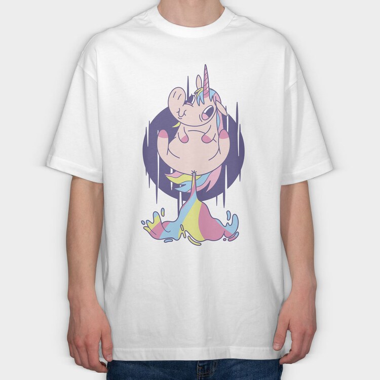 Funny Unicorn, Tricou Oversize Barbati (Unisex)
