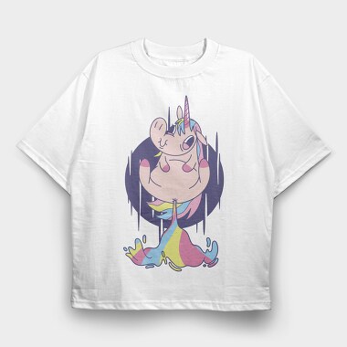 Funny Unicorn, Tricou Oversize Barbati (Unisex)
