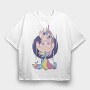 Funny Unicorn, Tricou Oversize Barbati (Unisex)