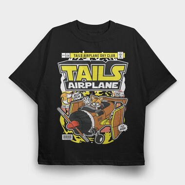Sonic Tails Airplane, Tricou Oversize Barbati (Unisex)