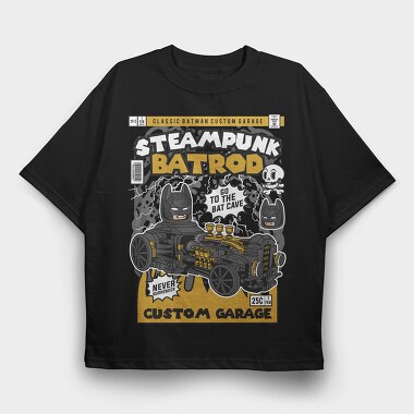 Steampunk Bat Rod, Tricou Oversize Barbati (Unisex)