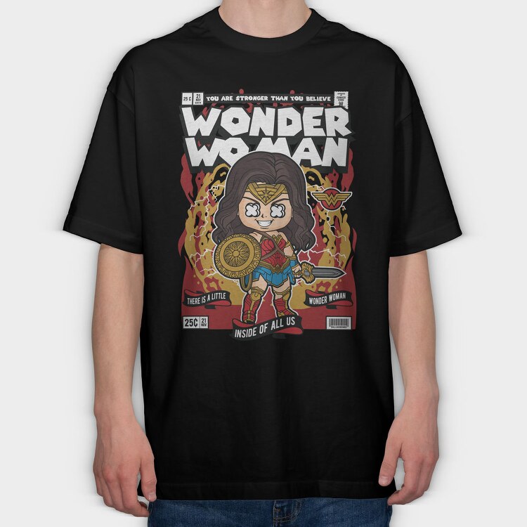Wonder Woman, Tricou Oversize Barbati (Unisex)