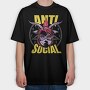 Anti Social Diabolic Girl, Tricou Oversize Barbati (Unisex)